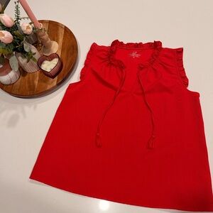 Vineyard Vines Red Ruffled Women's Top